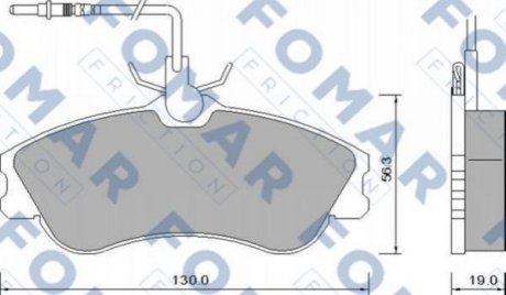 Купити Колодки гальмівні дискові Peugeot 306, Citroen Berlingo, Peugeot Partner, Citroen Xsara FOMAR fo 642681 (фото1) підбір по VIN коду, ціна 872 грн.