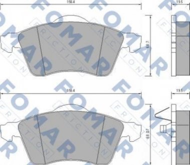 Колодки гальмівні дискові FOMAR fo 647781