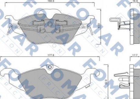 Купити Колодки гальмівні дискові Opel Astra, Zafira FOMAR fo 666281 (фото1) підбір по VIN коду, ціна 1053 грн.