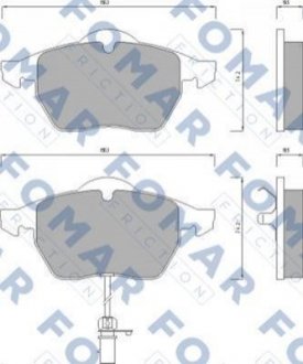 Купити Колодки гальмівні дискові Audi A6, A4, Volkswagen Passat, Golf, Skoda Superb FOMAR fo 668681 (фото1) підбір по VIN коду, ціна 1045 грн.