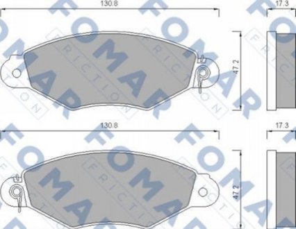 Купить Колодки тормозные дисковые Renault Kangoo, Citroen Xsara FOMAR fo 673281 (фото1) подбор по VIN коду, цена 706 грн.