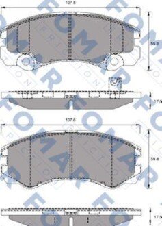 Колодки гальмівні дискові (комплект 4 шт) Opel Frontera FOMAR fo 684381