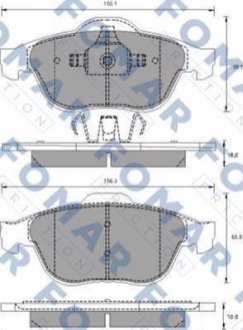 Купити Колодки гальмівні дискові Renault Megane, Laguna, Twingo FOMAR fo 686281 (фото1) підбір по VIN коду, ціна 947 грн.