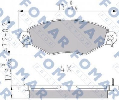 Купити Колодки гальмівні дискові Peugeot 306, 206, KIA Carnival FOMAR fo 688181 (фото1) підбір по VIN коду, ціна 733 грн.