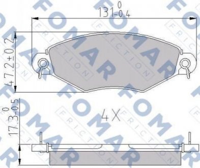 Купить Колодки тормозные дисковые Peugeot 306, 206, KIA Carnival FOMAR fo 688181 (фото1) подбор по VIN коду, цена 733 грн.