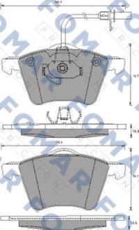 Колодки тормозные дисковые (комплект 4 шт.)) Volkswagen Transporter FOMAR fo 691281