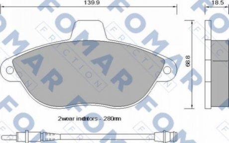Колодки тормозные дисковые Fiat Scudo FOMAR fo 742581