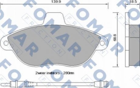 Колодки гальмівні дискові FOMAR fo 742581