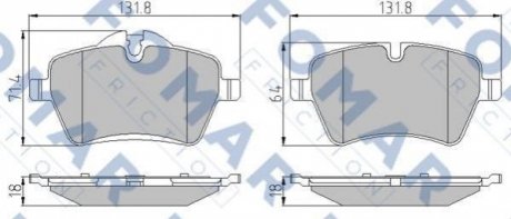 Купить Колодки тормозные дисковые Mini Cooper, Countryman, Clubman FOMAR fo 844981 (фото1) подбор по VIN коду, цена 840 грн.