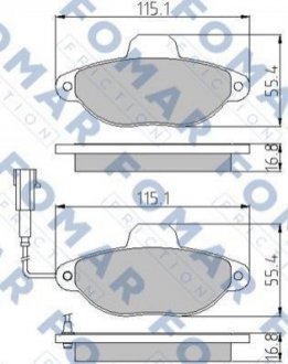 Колодки тормозные дисковые Fiat Panda, Punto, 500 FOMAR fo 861181