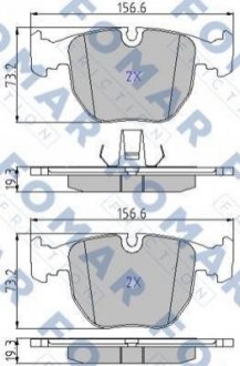 Купить Колодки тормозные дисковые BMW E38, E39, X5, X3 FOMAR fo 900081 (фото1) подбор по VIN коду, цена 1322 грн.