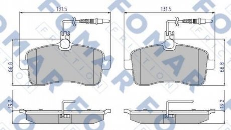 Купить Колодки тормозные дисковые Peugeot 407, Audi A6 FOMAR fo 919881 (фото1) подбор по VIN коду, цена 1157 грн.