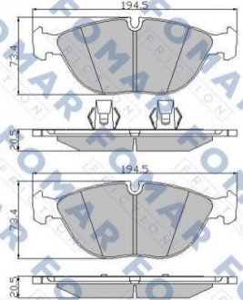 Колодки тормозные дисковые BMW E38, Mercedes W210, Audi A8, Volkswagen Passat, Mercedes S210, W202, CLK-Class, Audi A4, Mercedes S202, Volkswagen Golf, Mercedes W220 FOMAR fo 922281