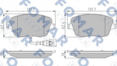 Колодки тормозные дисковые Skoda Roomster, Fabia, Seat Ibiza, Volkswagen Polo FOMAR fo 922881