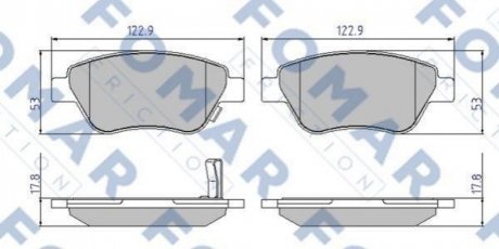 Купить Колодки тормозные дисковые Opel Corsa, Fiat Doblo, Panda FOMAR fo 928181 (фото1) подбор по VIN коду, цена 889 грн.