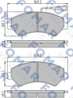 Купить Колодки тормозные дисковые Fiat Ducato, Peugeot Boxer, Citroen Jumper FOMAR fo 930681 (фото1) подбор по VIN коду, цена 1236 грн.