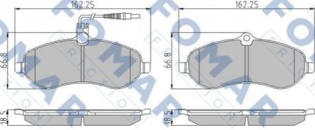 Купити Колодки гальмівні дискові Fiat Scudo, Peugeot Expert, Citroen Jumpy FOMAR fo 931081 (фото1) підбір по VIN коду, ціна 1260 грн.