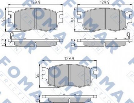 Купити Колодки гальмівні дискові Hyundai I20, KIA Rio, Hyundai Accent FOMAR fo 932681 (фото1) підбір по VIN коду, ціна 924 грн.