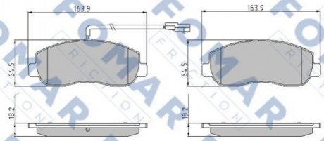 Купити Колодки гальмівні дискові Opel Movano, Renault Master FOMAR fo 935581 (фото1) підбір по VIN коду, ціна 1185 грн.