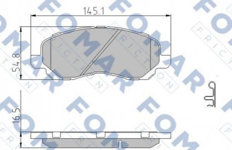 Купити Колодки гальмівні дискові Mitsubishi Lancer, ASX, Galant, Grandis, Outlander, Jeep Compass, Dodge Caliber, Citroen C4 FOMAR fo 935881 (фото1) підбір по VIN коду, ціна 922 грн.