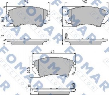 Колодки гальмівні дискові Opel Astra, Chevrolet Cruze, Opel Zafira FOMAR fo 936181