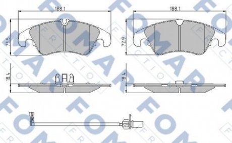 Купити Колодки гальмівні дискові Audi A7, Q5, A5, A4, Ford Focus FOMAR fo 962281 (фото1) підбір по VIN коду, ціна 1266 грн.