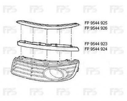 Купить Накладка решетки п/тум. VW JETTA 06- Пр. Volkswagen Jetta, Golf FPS 9544 926 (фото1) подбор по VIN коду, цена 518 грн.