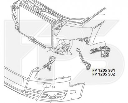 Кріплення бампера Audi A4 FPS fp 1205 931