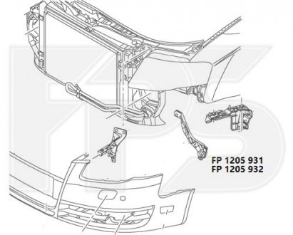 Купить Крепление бампера Audi A4 FPS fp 1205 932 (фото1) подбор по VIN коду, цена 308 грн.