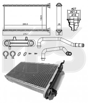 Радиатор печки FPS fp 14 n254