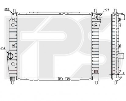 Купити Радіатор охолодження Chevrolet Aveo FPS fp 17 a699 (фото1) підбір по VIN коду, ціна 1441 грн.