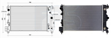 Купити Радіатор охолодження Chevrolet Aveo FPS fp 17 a847 (фото1) підбір по VIN коду, ціна 3262 грн.