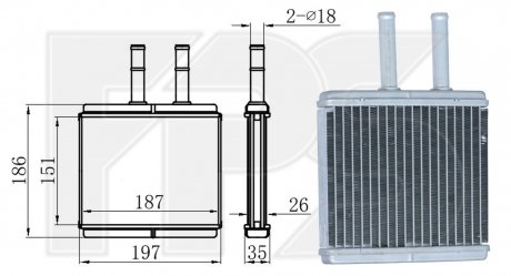 Радиатор печки FPS fp 17 n15