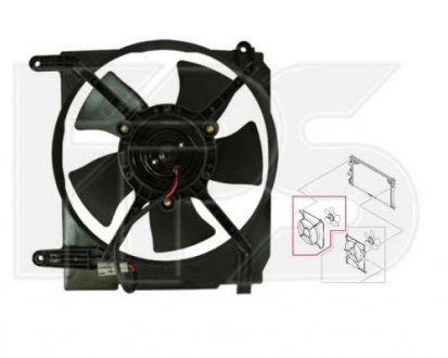 Купить Вентилятор радиатора (в сборе) Daewoo Lanos FPS fp 22 w07 (фото1) подбор по VIN коду, цена 1491 грн.