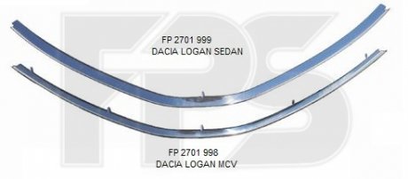 Купить Решетка пластиковая Dacia Logan FPS fp 2701 999 (фото1) подбор по VIN коду, цена 1470 грн.