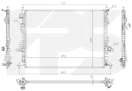 Купити Радіатор охолодження Ford Focus FPS fp 28 a869 (фото1) підбір по VIN коду, ціна 4622 грн.