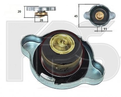 Купить Крышка радиатора металлическая Mitsubishi Colt, Lancer, Galant, Pajero, Toyota Corolla, Carina, Camry, Mazda 323, Toyota Celica, Land Cruiser, Hilux FPS fp 29 r01 (фото1) подбор по VIN коду, цена 109 грн.