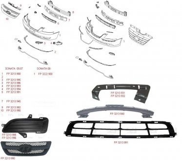 Бампер Hyundai Sonata FPS fp 3213 900