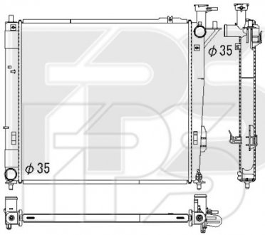Купити Радіатор охолодження Hyundai Santa Fe FPS fp 32 a389 (фото1) підбір по VIN коду, ціна 2485 грн.