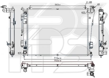 Радіатор охолодження Hyundai Sonata, KIA Optima FPS fp 32 a909