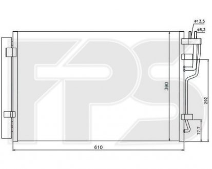 Конденсатор кондиціонера KIA Ceed, Pro Ceed, Hyundai I30, Elantra FPS fp 32 k509