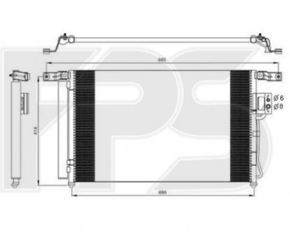 Конденсатор кондиционера Hyundai Santa Fe FPS fp 32 k945