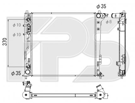 Купити Радіатор охолодження Hyundai Tucson FPS fp 40 a798 (фото1) підбір по VIN коду, ціна 4006 грн.