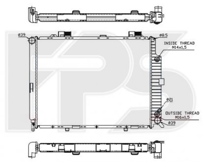 Купити Радіатор охолодження Mercedes W210, S210 FPS fp 46 a232 (фото1) підбір по VIN коду, ціна 4622 грн.