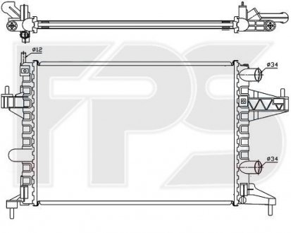 Купити Радіатор охолодження Opel Astra, Corsa, Combo FPS fp 52 a265 (фото1) підбір по VIN коду, ціна 1374 грн.