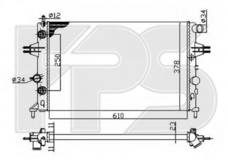 Купить Радиатор охлаждения Opel Astra, Zafira FPS fp 52 a784 (фото1) подбор по VIN коду, цена 1785 грн.