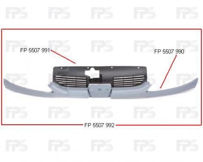 Купить Решетка пластиковая Peugeot 206 FPS fp 5507 991 (фото1) подбор по VIN коду, цена 284 грн.