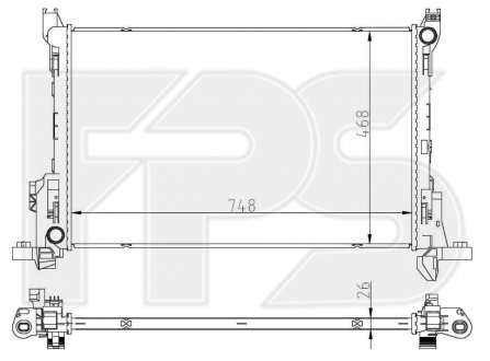 Радіатор охолодження Renault Trafic, Opel Vivaro FPS fp 56 a838