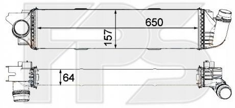 Радіатор наддуву Renault Trafic, Opel Vivaro FPS fp 56 t154