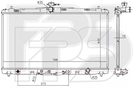 Купить Радиатор охлаждения Toyota Camry FPS fp 70 a101 (фото1) подбор по VIN коду, цена 4776 грн.